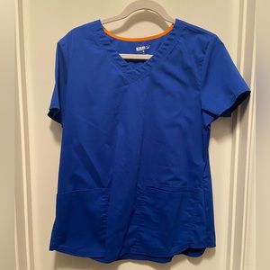 Royal Blue Scrub Star Top, size M